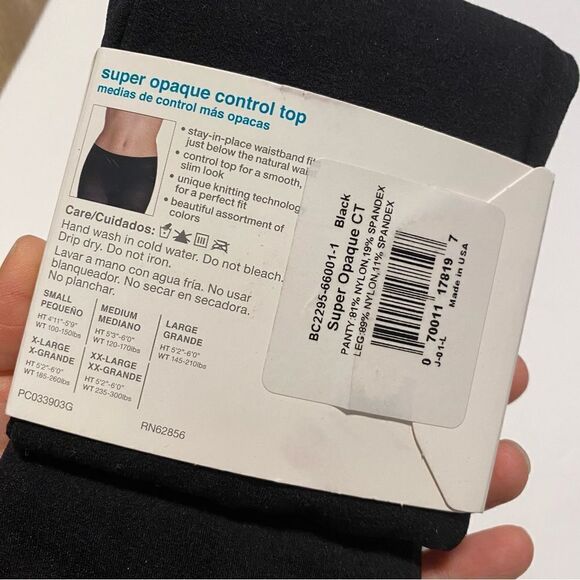 No Nonsense Super Opaque Tights control top -size small - Picture 6 of 6
